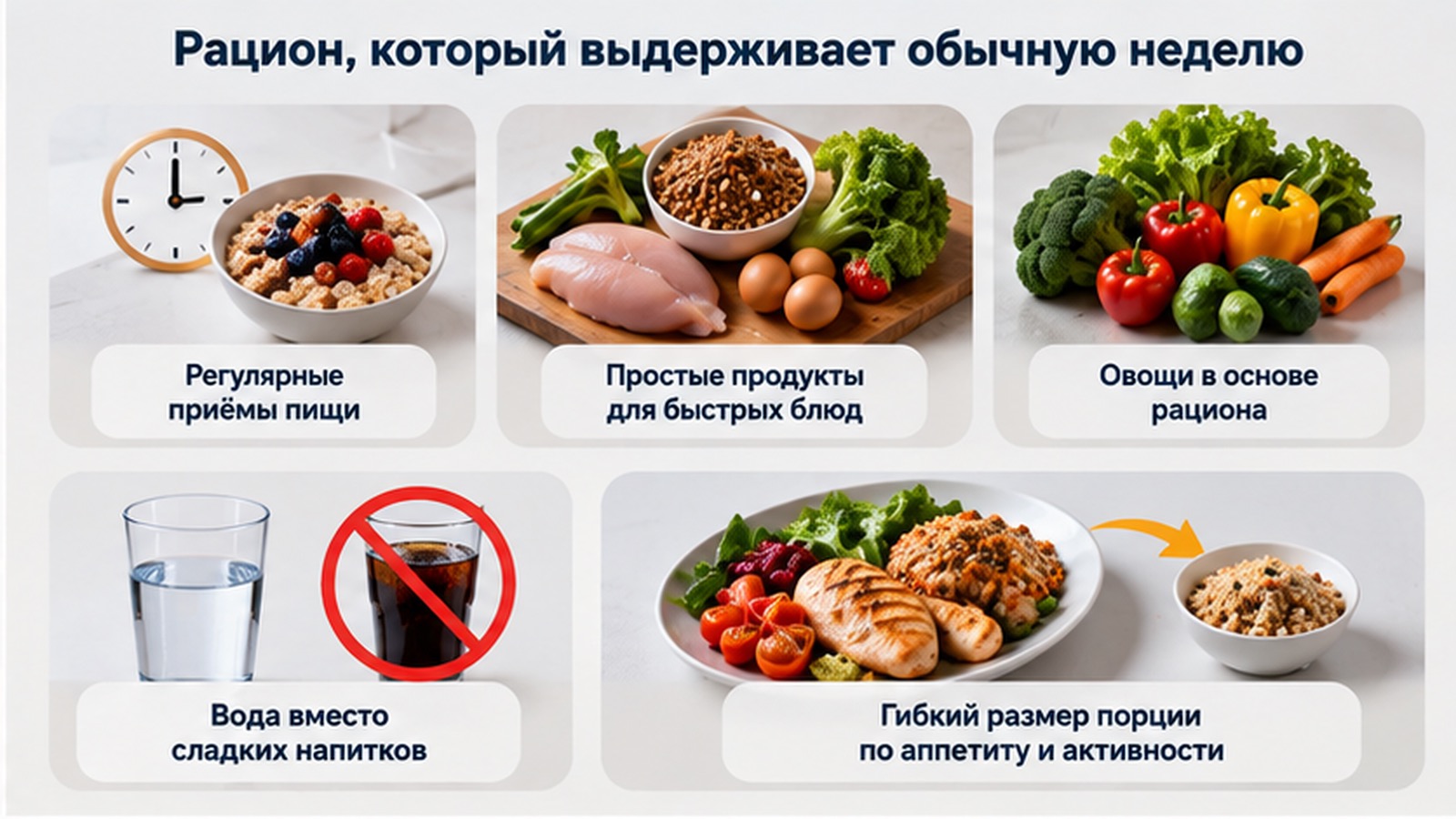 Принципы устойчивого рациона на неделю.